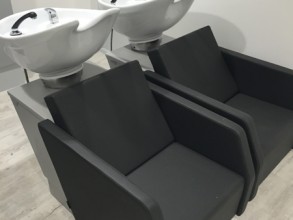 salon chairs and sinks